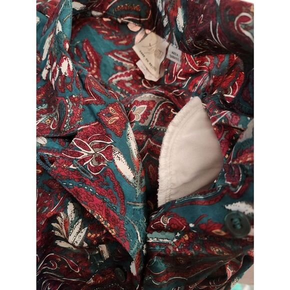 Pykettes size 20 colorful blouse with shoulder pads - Picture 11 of 11